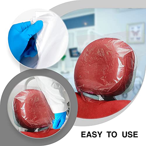 Disposable Dental Headrest Covers 14" x 10" | Pack of 250 | X-Large Clear Plastic Headrest Cover for Tattoo, Piercing and Dental Chairs, Professional Waterproof Clear Sleeves for Headrests