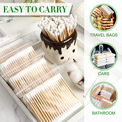 10000 Pcs Double Round Cotton Swabs with Wooden Sticks Bulk Cotton Buds Travel Size Ear Swabs for Ears Makeup Daily Cleaning Pet Care Arts Crafts