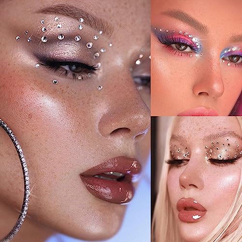 NOOEPC Hair Jewels, Clear Self Adhesive Hair Gems Prom Hair Accessories, Face Jewels Stickers for Makeup, Hair Diamonds,Hair Pearls Stick On,Bling Stickers Rhinestone for Crafts,Face,Makeup