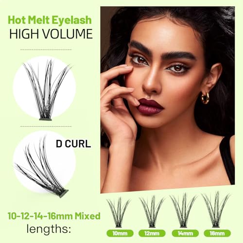 Bodermincer Large Tray 20D Cluster 0.07C,10 Lines,8-10-12-14mm Mixed,9-11-13-15mm Mixed, 10-12-14-16mm Mixed,Natural Long Individual Flare Lashes Cluster False Eyelashes (10-12-14-16mm Mixed)