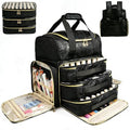 Nail Polish Organizer Backpack Holds 130 Bottles (15ml/0.5fl.oz)& Nail Lamp, Extra Large Nail Kit Storage Bag with 3 Removable Carrying Cases, Nail Tech Supplies Organizer Case for Women Black