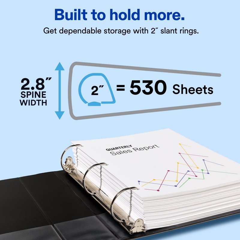 Standard View Binder with Slant Rings - Customizable, 2-Inch Capacity