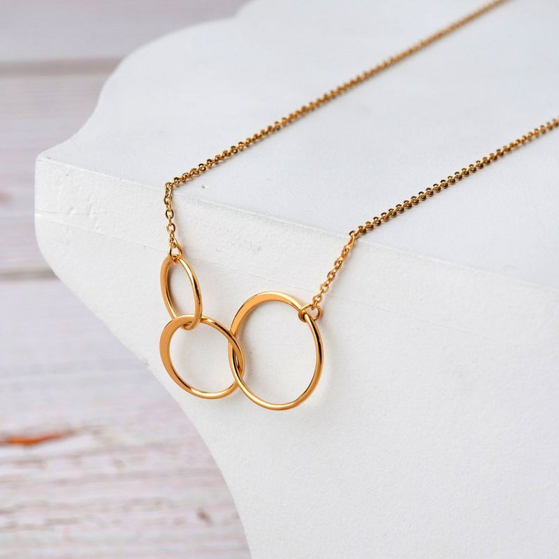 Dainty Interlocking Circle Jewelry Set - Mother's Day Gift for Grandma, Mom, Daughters