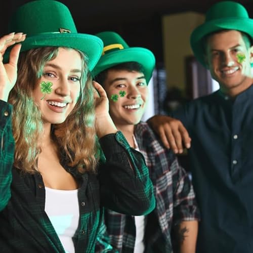 70 Pcs St Patricks Day Tattoos 10 Sheet Shamrock Temporary Tattoos For Adults Irish Party Favor Accessories Makeup Kit£¨St. Patrick's Day£©