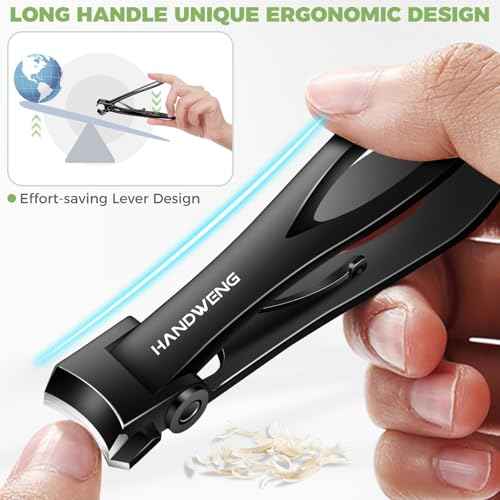Toenail Clippers for Thick Toenails for Seniors, Angled Head Large Toe Nail Clippers for Men, Heavy Duty Nail Clippers with Wide Jaw Opening, Fingernail Clipper Nail Cutter with Long Handle