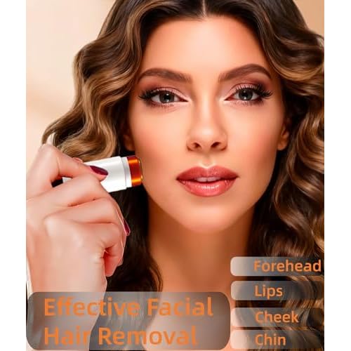 2-in-1 Painless Eyebrow Trimmer & Flawless Facial Hair Remover for Women - Gentle Dual Head Design for Brows, Lip, Chin, Cheeks - Rechargeable Type-C(White A)