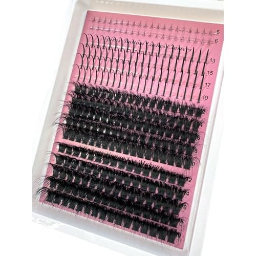 60D-200D Bottom & Spiky Lashes Clusters - Volume Individual Eyelash Extensions, DIY Fairy/Manga Style Spike Lashes for Dramatic Eye Makeup, Waterproof & Reusable (100D120D, dd Curl)
