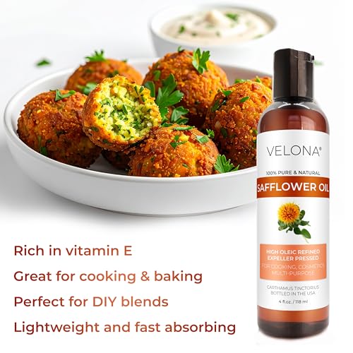velona Safflower Oil 4 fl oz | 100% Pure and Natural Carrier Oil | Refined, Expeller Pressed | Cooking, Skin, Hair, Body & Face Moisturizing | Use Today - Enjoy Results