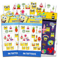 Spongebob Squarepants Temporary Tattoo Set for Kids - 192 Pcs Spongebob Party Favors Tattoos For Goodie Bags Plus Bonus Spongebob Stickers (Spongebob Party Supplies Bundle)