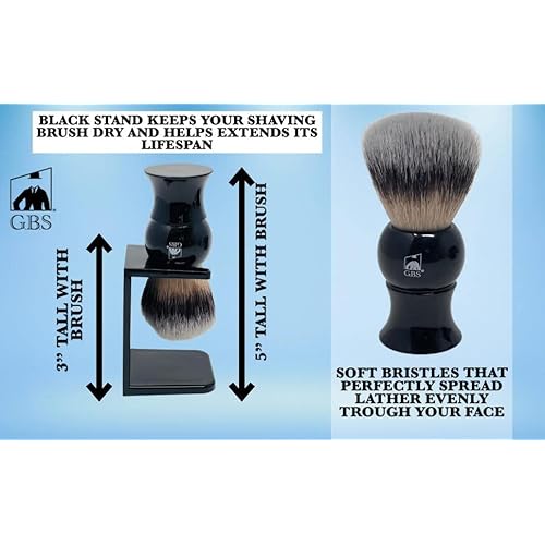 G.B.S Shaving Brush with All Natural Shave Soap, Shave Brush Stand and Ceramic Shaving Mug Kit