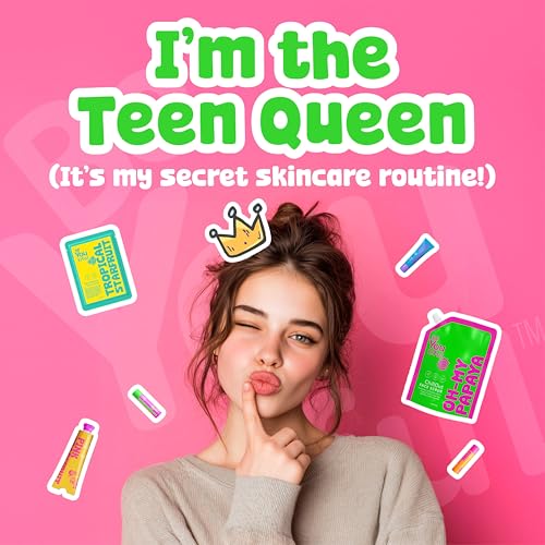 BeYoutiful 3 Step Teen Skin Care Kit, Easter Gifts for Kids, Face Wash Scrub Moisturizer Lotion, Skincare Gift Set for Tweens Kids in Trendy Pouches, Vegan, Easter Basket Stuffers