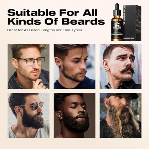 Waking Forest Sandalwood Beard Oil for Men - Biotin Mustache Oil with Vitamin E, Rosemary & Castor - Beard Care Softener, Strengthens, and Moisturizes - Beard Conditioner (1 oz)