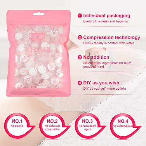 NC 100 pcs Compressed Facial Mask Sheet Skin Care DIY Compressed Disposable Facial Masks Skin Care Face Sheet Facial Paper Natural Cotton Wrapped Paper