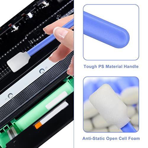 500 PCS 5.1" Square Rectangle Foam Cleaning Swab Sticks for Solvent Format Inkjet Printer Roland Optical Equipment-Blue