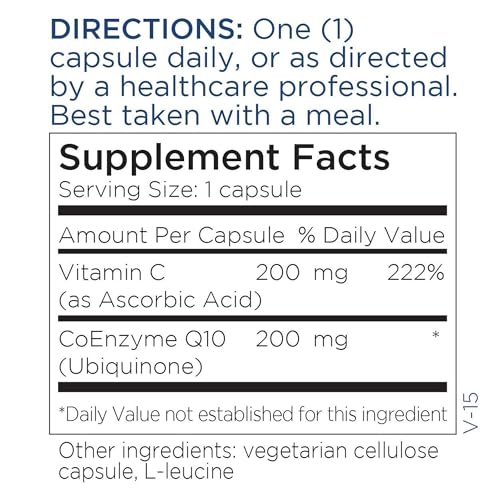 Metabolic Maintenance CoQ10 200mg - Co Q 10 Supplement, Coenzyme Q10 for Brain and Heart Health, Antioxidant Support Capsules for Women and Men, Vegan Friendly - 60 Capsules