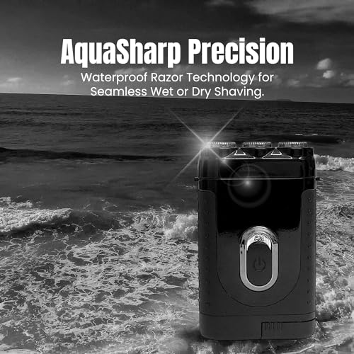 Tacshaver Rotary Electric Razor for Men - Rotary Electric Shavers for Body Hair Trimmer - Waterproof & Rechargeable Beard Trimmer - Personal Care Hair Razor & Bald Head Shaver for Mens Grooming Kit