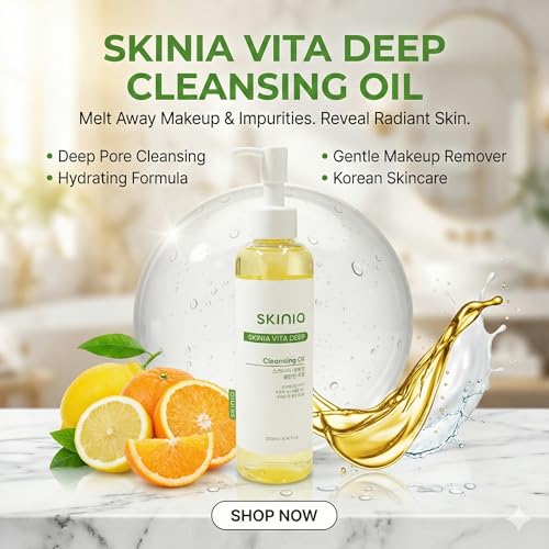Vita deep Cleansing Oil for Face, Makeup Blackhead Remover, Korean Skin Care, 6.76 fl oz