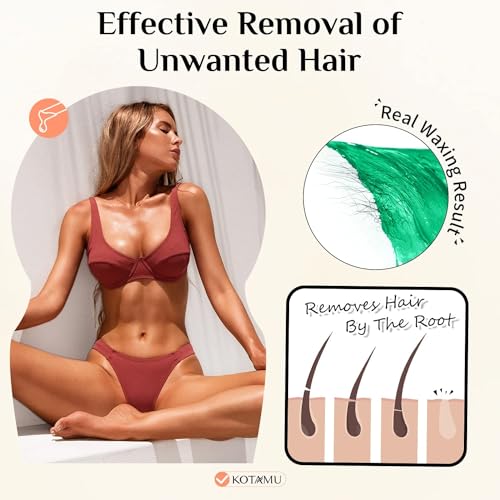 KOTAMU Pink Digital Waxing Kit with 1lb Aloe Wax Beads, Wax Kit for Women Men Sensitive Skin, Thick Hair Formula Wax Beans, For Facial, Arms, Bikini, Brazilian, Legs Hair Removal