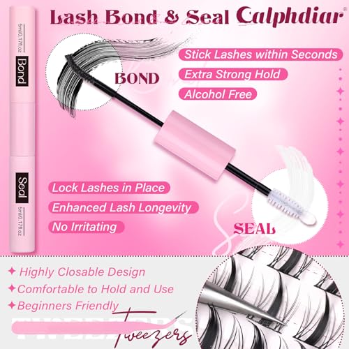 Fairy Lash Clusters Kit 8-16mm Manga Eyelash Clusters with 5-6mm Bottom Lashes C-curly Lash Extension Kit Spiky Anime Individual Lashes DIY Cluster Eyelash Extensions Kit Natural Thin Band Lash Kit
