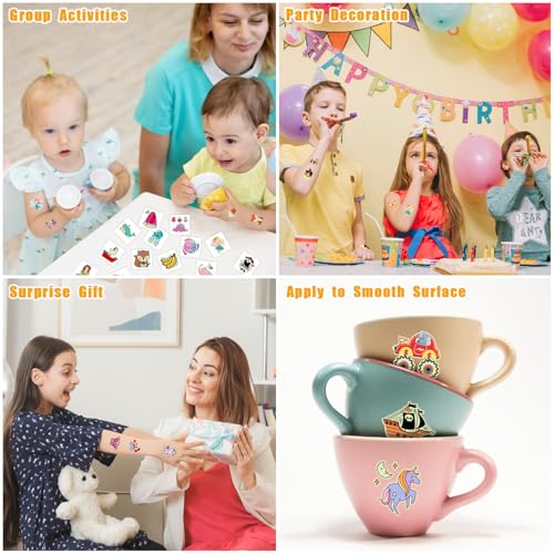 Partywind 204 Styles Luminous Kids Temporary Tattoos, Glow Party Supplies Favors for Kids Goodie Bag Stuffers, Fun Birthday Party Decorations for Boys Girls Games (Individually Wrapped Cut)