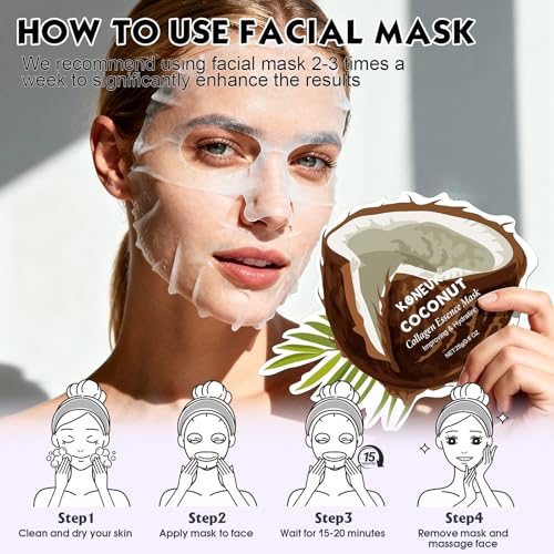 18 Pack Fruit Shaped Face Masks Skincare, Collagen Hydrating and Moisturizing Sheet Face Mask Skin Care, Bulk Valentines Day Gifts, Spa Party Gifts, Teacher Gifts and Mothers Day Gifts for Mom