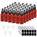 60 Pcs 1 oz Amber Spray Bottles with Sticker and Funnel, Anti-UV Fine Mist Mini Spray Bottles, Refillable Small Spray Bottle Travel Spray Bottle for Essential Oils and Various Liquids