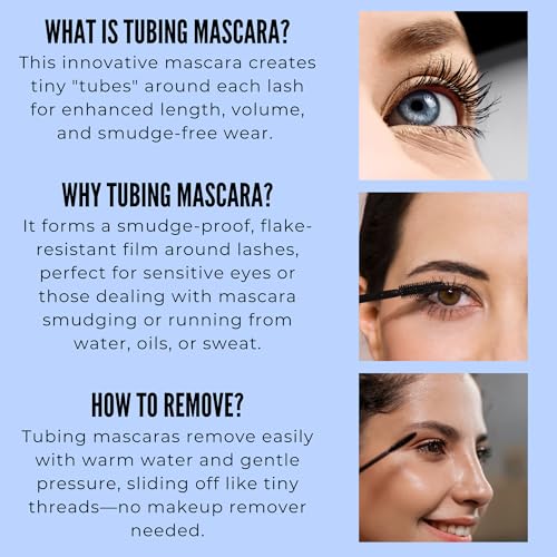 Mynena Coffee Brown Waterproof Lash Tubing Mascara | Smudge-Proof Flake-Free Long Lasting Lightweight Eyelash Extension Effect | Lengthening Defining Curling Buildable Formula Eye Makeup