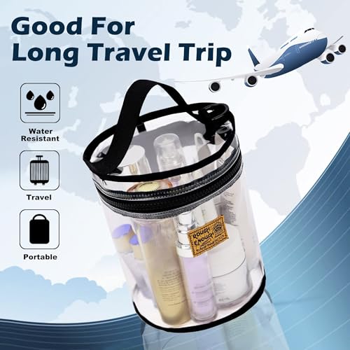 Rough Enough Clear Makeup Bag Leakproof Cosmetic Large Clear Toiletry Bag Organizer Case for Travel Gym Beach