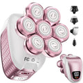 Electric Razors for Women Legs: 5-in-1 Rechargeable Electric Shavers for Body - Waterproof Wet Dry Hair Remover for Lady Face Underarms Public (Lightpink)