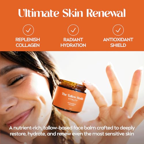 Antioxidant Tallow Face Balm - 100% Grass Fed & Organic | Handmade in Small Batches (2oz)