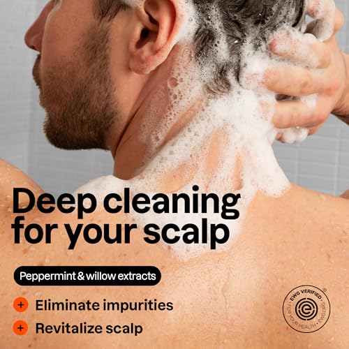 ATTITUDE Men's Shampoo and Conditioner 2-in-1, Scalp Care for Build Up & Oily Hair, Refresh With Peppermint & Willow Extract, 97% Natural Origin Ingredients, EWG Verified, Eucalyptus & Sage, 14 Fl Oz