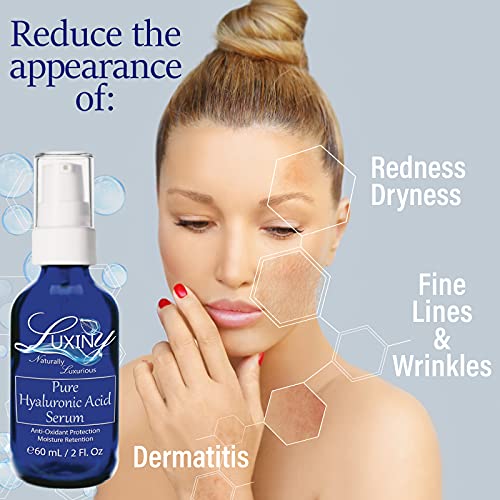 Hyaluronic Acid Serum and Vitamin C Cream, Anti-Aging and Anti-Wrinkle Moisturizer, Natural Hydration, Reduces Hyperpigmentation