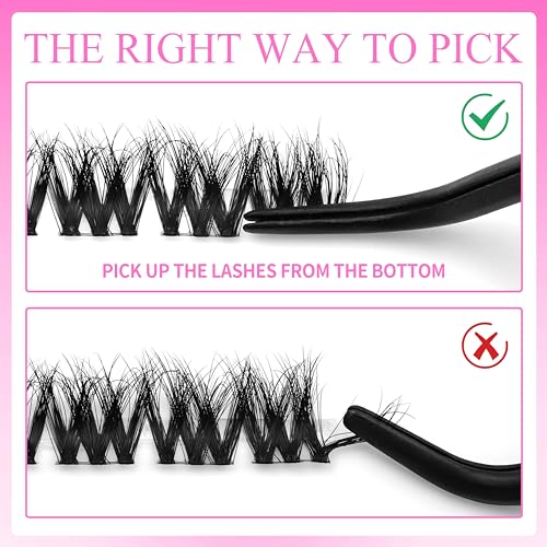 VEYESBEAUTY Lash Clusters Fluffy Individual Lash Extensions VBmuse 3D Layered Volume Eyelashes Thin & Invisible Band Wispy Faux Mink Lash Silk Bloom 3D Series Mixed Length 10-18mm