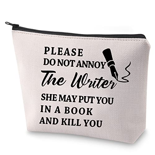 BLUPARK Writer Gift Author Gift Writer Cosmetic Bag Please Do Not Annoy The Writer Makeup Bag Writing Gift for Author (Do not annoy the Writer)