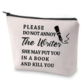 BLUPARK Writer Gift Author Gift Writer Cosmetic Bag Please Do Not Annoy The Writer Makeup Bag Writing Gift for Author (Do not annoy the Writer)