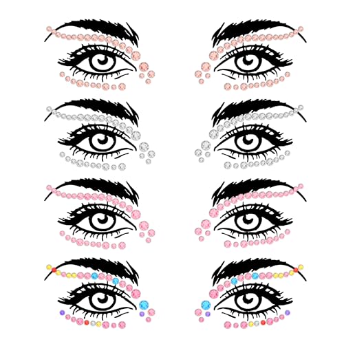 Face Gems ? Face Jewels - Self-Adhesive Rhinestone Face Jewels for Makeup, Party & Rave Looks - Eye Gems, Face Glitter, Festival Face Gems, Glitter Tattoo, Self- Adhesive Festival Gems (Multicolor)