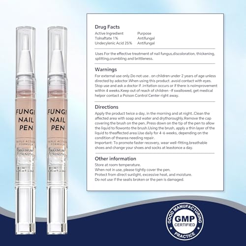 Toenail Fungus Treatment Extra Strength - with 25% Undecylenic Acid - Effective Nail Repair for Damaged Nails, Ingrown Nails & Discoloration - 4-Pack Twist Pen