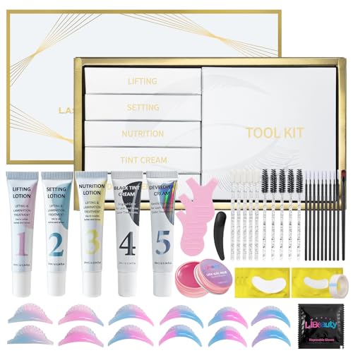 Lash Lift and Color Kit, Brow Lamination Kit with Color, DIY Eyelash Perm Curling for Voluminous Lashes and Brows, Home and Salon Use ? Libeauty