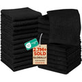 Utopia Towels 24 Pack Cotton Washcloths Set, 100% Ring Spun Cotton, Premium Quality Flannel Face Cloths, Highly Absorbent and Soft Feel Fingertip Towels, Black