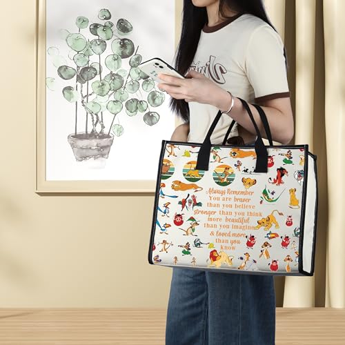 LEVLO Lion Cosmetic Make Up Bag Cartoon Lion Fans Gift You Are Braver Stronger Smarter Than You Think Cartoon Animal Zipper Pouch Bag