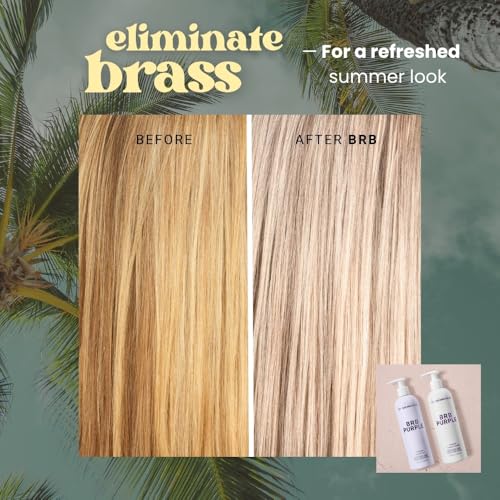 The Beachwaver Co. BRB Blonde Purple Shampoo - Full Size (12 Oz) | Anti-Brass Toning Conditioner w/HiX Vegan Bond Multipliers | Moisturizing, Sulfate-Free Formula for Blonde & Grey Hair