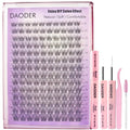 DAODER Natural Lash Clusters Kit Wispy Eyelash Clusters Lashes Invisible Clear Band 8-18MM Cluster Eyelash Extensions D Curl Individual Lashes With Lash Bond and Seal (8-18MM Natural Kit)