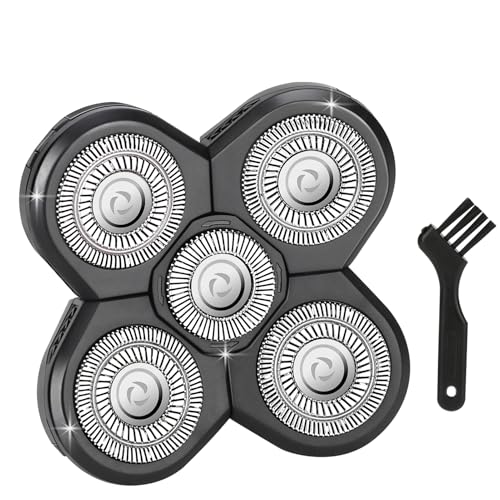 1 PCS Head Shaver Replacement Blades,Valentines Day Gifts for Him Mens Husband Dad - Birthday Gift Ideas for Dad, 5-Blade Shaver Heads for Bald and Face Hair with Cleaning Brush