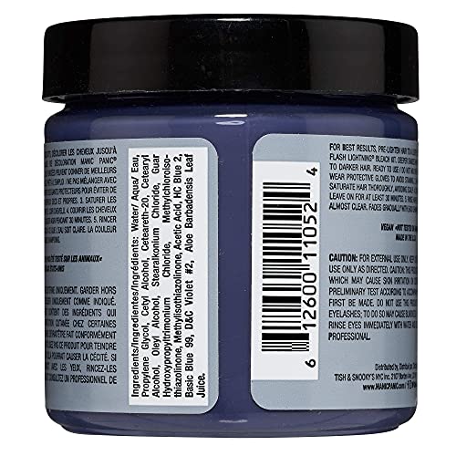MANIC PANIC Classic Blue Steel Semi Permanent Hair Color - Cool Silver Hair Dye for Women & Men That Lasts 4-6 Weeks - Vegan, Ammonia & Cruelty-Free - Create & Mix Custom Shades (4oz / 3pk)