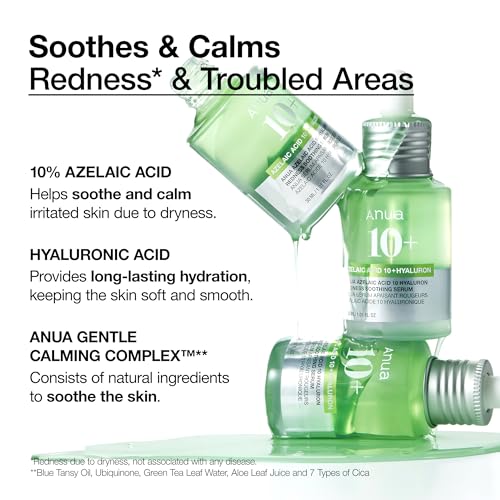 ANUA Gentle Soothing Starter Duo, Azelaic Acid & Heartleaf 77 Soothing Toner, Hydrating, Calming care for Sensitive Skin, Vegan, Korean Skincare Set