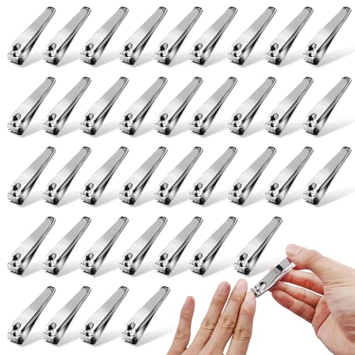 120 Pack Nail Clipper Set Flat Fingernail Clipper Toenail Clippers£¬Stainless Steel Bulk Nail Clippers, Portable Nail Cutter Toe Nail Clippers for Women Man Adult Homeless Care
