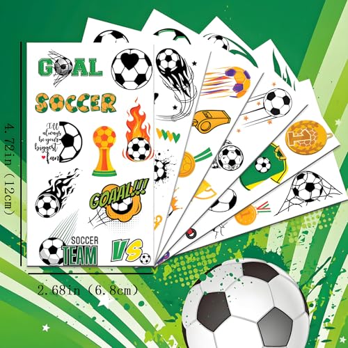 200 PCS Soccer Temporary Tattoos Stickers for Women Men, 2026 Soccer World Cup Fans support tattoo stickers, 20 Sheets Soccer Themed Stickers Party Favors Supplies Decorations