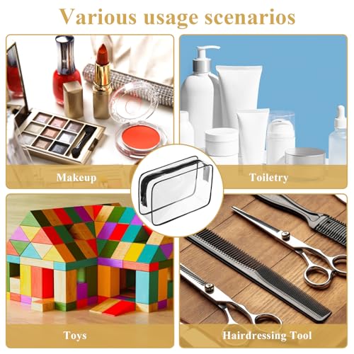 36Pcs Clear Makeup Bags with Zipper, TSA Approved Cosmetic Bags Bulk for Travel Waterproof Toiletry Zipper Pouches Portable PVC Plastic Organizer Bag for Women Men