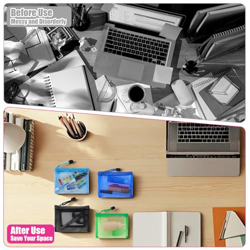 50 Pcs Mini Zipper Mesh Bags Lipstick Cosmetic Accessories Organizer Nylon Makeup Zipper Pouch Small Cosmetic Bag for Purse Beauty Mesh Travel Pouch for Women