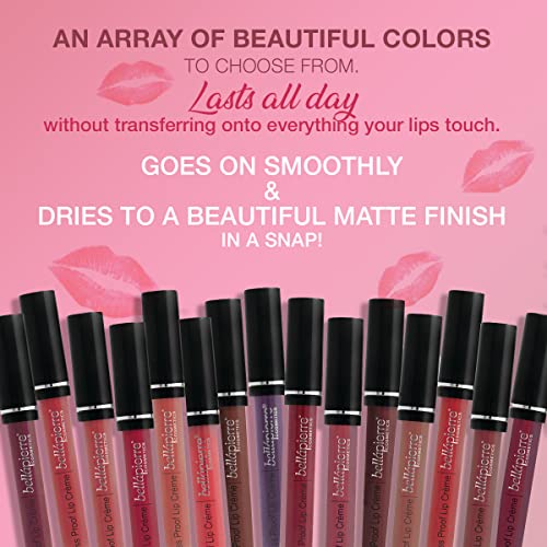 bellapierre Kiss Proof Lip Cr?me | Richly Pigmented, Smooth Matte Finish | 100% Natural Formulation | Non-Toxic and Paraben Free |Long Lasting Nourishing, Color - Antique Pink